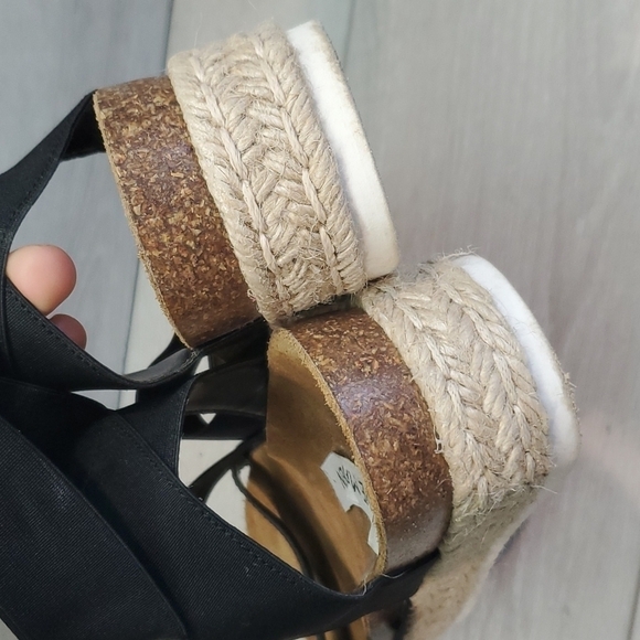 Steve Madden Women Elastic Strappy Platform chunky sandals shoes sz 9 - Picture 6 of 12